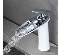 TYMYW Grifos para Lavabos de Baño Cascada Grifo Monomando Lavabo Vintage Mezclador de Latón Un Solo Orificio,Plata