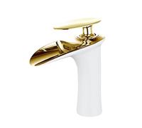 TYMYW Grifos para Lavabos de Baño Cascada Grifo Monomando Lavabo Vintage Mezclador de Latón Un Solo Orificio,Platino