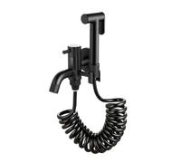 TYMYW Kit Ducha Higienica para Wc Negro de Pared Grifo de Ducha con Alcachofa y Manguera de 2,3M para Balcón,Baño