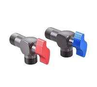 TYMYW Llave de Escuadra 1/2 1/2 de Latón 2 Piezas Válvula Angular Caliente y Frío de Pared para Baño y Cocina,Gris