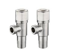 TYMYW Llave Escuadra Doble 1/2 Pulgada Juego de Dos Piezas de Acero Inoxidable Adecuada para Inodoros Grifos Y Calentadores de Agua