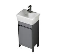 TYMYW Mueble con Lavabo Incluido y Grifo con Bisagra Amortiguadora Armario de Baño con Patas para Baños Pequeños,Gris,40Cm