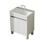 TYMYW Mueble de Baño con Lavabo con Patas de Pie Lavabo con Grifo Incluido y Mueble con Bisagras Amortiguadoras,Blanco,60Cm