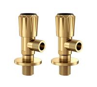 TYMYW Válvula Angular de Latón 1/2 Pulgada Caliente y Frío Llave de Paso Agua de Pared para Baño, Cocina,Cromado,2 Piezas