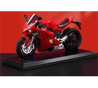 TYNBV Modelo de Coleccionable 1:10 Aleación para Modelo De Motocicleta para Ducati V4S, Juguete con Sonido Y Luz, Scooter, Adorno para Pastel Regalo(Rosso)