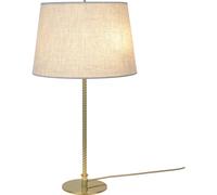 Lámpara de mesa Gubi 9205, latón, pantalla Canvas, altura 58 cm