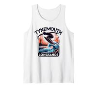 Tynemouth Longsands Surfer Montando Una Ola Camiseta sin Mangas