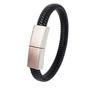 Tynerza Pulsera de metal de 64 GB, USB 2.0, de piel sintética, memoria de memoria para almacenamiento de datos, unidad portátil de pulgar U, regalo