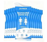 TYNJKJDM 12 Pcs Bolsas de Orina Portátiles,Bolsas de Aseo de Emergencia para Coche,Bolsa de orina desechable,Unisex - WC Portatil Camping para Viajar,Atasco de Tráfico,al Aire Libre(Blue,24 Pcs)