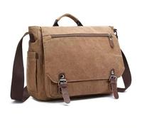 TYNJKJDM Bolso Bandolera para Hombre, Resistente Bolso Mensajero de Lona con múltiples Bolsillos y Correa Ajustable, Bolso de Trabajo Unisex, para Trabajo,Viajar,Colegio,Shopper(Coffee Color)
