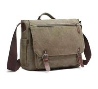 TYNJKJDM Bolso Bandolera para Hombre, Resistente Bolso Mensajero de Lona con múltiples Bolsillos y Correa Ajustable, Bolso de Trabajo Unisex, para Trabajo,Viajar,Colegio,Shopper(Army Green)