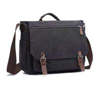 TYNJKJDM Bolso Bandolera para Hombre, Resistente Bolso Mensajero de Lona con múltiples Bolsillos y Correa Ajustable, Bolso de Trabajo Unisex, para Trabajo,Viajar,Colegio,Shopper(Black)