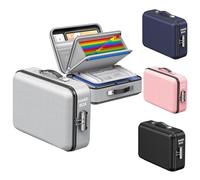 TYNJKJDM Caja Fuerte Ignífuga con Cerradura, Caja de Documentos Ignífuga 3200°F, Certificado Importante con Bolsa Organizadora de Varias Capas, Bolsa de Documentos para el hogar Oficina Viajes(Gray)