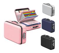 TYNJKJDM Caja Fuerte Ignífuga con Cerradura, Caja de Documentos Ignífuga 3200°F, Certificado Importante con Bolsa Organizadora de Varias Capas, Bolsa de Documentos para el hogar Oficina Viajes(Pink)