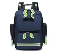 TYNJKJDM Mochila Profesional de Primeros Auxilios vacía,Bolsa Enfermera Domiciliaria, Mochila médica de Primeros Auxilios de Gran Capacidad con Reflectante para Camping, Senderismo(Navy blue)