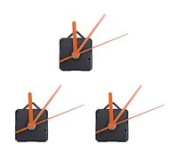Tynmoel 3 Paquete Piezas de Reparación DIY de Manos de Reloj de Pared de Repuesto Mecanismo de Movimiento del Péndulo Motor de Reloj de Cuarzo con Manos y Kit de Accesorios(Negro&Naranja)
