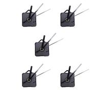 Tynmoel 5 Paquete Piezas de Reparación DIY de Manos de Reloj de Pared de Repuesto Mecanismo de Movimiento del Péndulo Motor de Reloj de Cuarzo con Manos Y Kit de Accesorios (Negro)