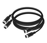 Tynmoel Paquete de 2 Cables MIDI DIN de 5, Cable MIDI de 5 Macho a Macho de 3 Pies para Teclado MIDI, Sintetizador de Teclado, Sintetizador de Rack, Sintetizador de Rack