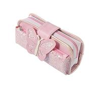TYNXK Caja De Lápices Multifuncional Estuches Material Escolar MariposaPapelería Bolígrafos Escuela Alta Capacidad Bolsa De Lápiz Estuche Rígido (Color : Pink)