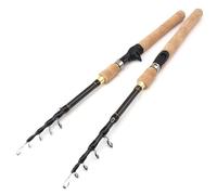 TYNXK Caña De Pescar Caña de Pescar giratoria de 1,8 m, 2,1 m, 2,4 m, 2,7 m, caña de Viaje telescópica Dura de Fibra de Carbono con Mango de Madera Sougayilang (Color : Casting Rod, Size : 1.8 m)