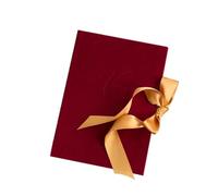 TYNXK Libro de Juramento for Novios, Recuerdo de Boda, tamaño A4, Cubierta de Terciopelo con Lazos, Regalo de Novia, Tarjeta de declaración de votos de Amor.(Red)