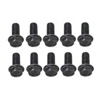 TYNXK Pernos De Carro Black Metal Screw Saw Blade Bolt 6mm/7mm/8mm Left Hand Thread Hex Head Flange Tool Parts Nut & Bolt Sets 10 Pcs Tornillo De Bloqueo(7mm)