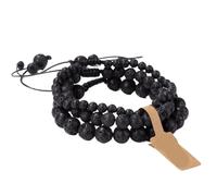 TYNXK Pulseras de cuentas de piedra de moda, sodalitas ajustables con etiqueta de deseo, trenzadas, joyería for mujeres y hombres(Color-32)