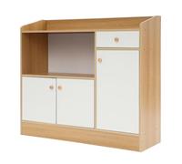 TyochiAki Armario de cocina 90 x 30 x 80 cm, aparador de cocina con estante para microondas y cajones, armario buffet para cocina, comedor, salón (color sándalo)
