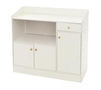 TyochiAki Armario de cocina 90 x 30 x 80 cm, aparador de cocina con estante para microondas y cajones, armario buffet para cocina, comedor, sala de estar (blanco cálido)
