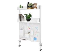 TyochiAki Estantería de escritorio con pinza 95 x 60 x 12,5 cm, 2 niveles, oficina, ordenador, escritorio, accesorios, organizador, estantería de metal con chapa perforada para dormitorio, oficina