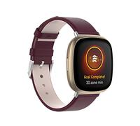 Tyogeephy Compatible con Fitbit versa 4 / Sense Correa de Cuero,Deportiva Hueca y Transpirable Pulsera con Hebilla Clásica de Metal Correa de Repuesto para Reloj Inteligente Fitbit versa 4 / Sense