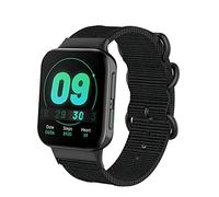 Tyogeephy Correa Nylon Compatible con Oppo Watch 41mm & 46mm, Suave Tejido Nylon, Ajustable Reemplazo Sport Correa, Negro, 22mm, 155mm-220mm