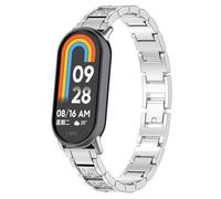 Tyogeephy Correas compatibles con Xiaomi Band 9/ Band 9 NFC/Band 8, bandas de metal de acero inoxidable para negocios, pulsera de repuesto para Mi band 9