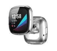 Tyogeephy Funda Compatible con Fitbit Versa 3/Sense Protector de pantalla Suave TPU Resistente a los arañazos Full Cover para Versa 3/Sense Smartwatch Accesorios