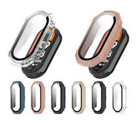 Tyogeephy Funda Compatible con Xiaomi Band 9/Band 9 NFC, Carcasa Protectora con Cristal Templado Protector de Pantalla, [Dureza 9H] Protección Carcasa Compatible con Mi band 9