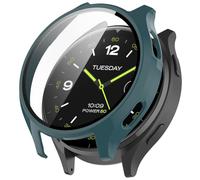 Tyogeephy Funda Compatible con Xiaomi Watch 2, con Cristal Templado Protector de Pantalla, Anti Rasguños 9H Dureza PC Carcasa Protectora para Mi Watch 2