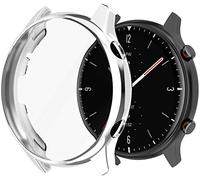 Tyogeephy Pantalla Protector Fundas Compatible con Amazfit GTR 2 & Amazfit GTR 2e Watch TPU Delgado Funda Protectora [Plating Metal Color Frame] [3D Full Coverage] Shell Protector para GTR 2 Watch