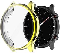 Tyogeephy Pantalla Protector Fundas Compatible con Amazfit GTR 2 & Amazfit GTR 2e Watch TPU Delgado Funda protectora [Plating Metal Color Frame] [3D Full Coverage] Shell protector para GTR 2 Watch