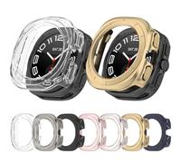 Tyogeephy Silicona Funda para Samsung watch ultra 47mm Case,PC Plating Película Templada Caso Smartwatch, Flexible Protectora Cover Case para Sam sung watch ultra 47mm Accessories