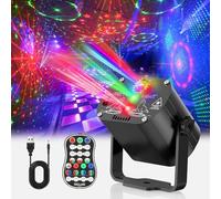 Tyonto luces discoteca, proyector Luz Fiesta ambiente karaoke Música con 60 Patrones Diferentes, Remoto USB 2M para Familiar, Discoteca Club Boda colores estroboscopicas luces habitacion de discoteca
