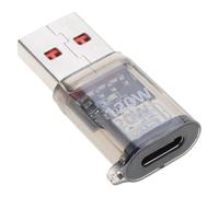 Type-C a USB A convertidor con luz 120 W carga 10 Gbps transferencia de datos USB-A extensor adaptador de carcasa transparente conector reversible