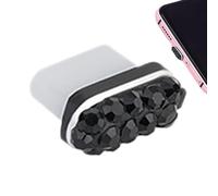 Type C Dust Plug Charm - Silicone Rhinestone Crystal 0.83x0.6cm | Dustproof Charging Port Cover, Type C Dust Cap | Decorative Phone Charging Port Protector For Most Types Phones Anti Dusts