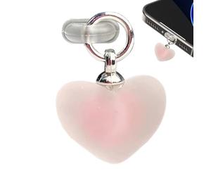 Type C Dust Plug - Resin, Heart-Shaped Decorative Design | Gradient Finish Port Protector Stylish And Functional, Type-C Dust Plug For Mobile Phones, Tablets, Computer, Headphones, Women, Girls, Daily
