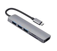Type-C Hub to HDMI-Compatible 4K 3 USB C Hub with TF Security Digital Reader Slot for MacBook Pro