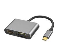 Type-C to HDMI-compatible VGA Docking Station 4K HD-compatible Converter High Speed Data Transfer 2-