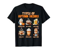 Type of Autumn Drinks Spice Hot Cocoa Sweater Weather Vibes Camiseta