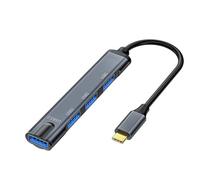 TypeC - Adaptador USB 3.0 2.0 de 4 puertos de expansión de datos rápida para eficiencia de oficina, soporta teclado y discos duros