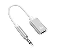 TypeC Audio Adapter, 3,5 mm Headphone Converter, 15 cm Flat Cable Support, Car Stereo Audio Jack Converter Music Calls Driving, Universal Fit, Fast Stable Sound Transmission Calls Music Driving