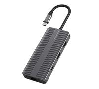 Typec Dock Compatible 2 x USB Adaptador Hub 10 Gbps Typec RJ45 TF Reader Docking Station 8-Port para teclados portátiles