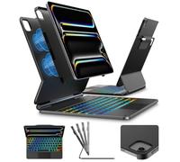 typecase Edge+ - Funda con teclado para iPad Pro 2024 de 13 pulgadas (M4), funda protectora desmontable ultrafina, modos de retrato y escritura, trackpad integrado, retroiluminación de 11 colores